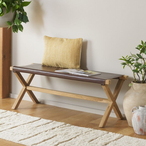Mantova Sling Leather Bench