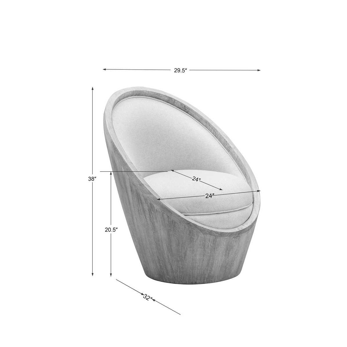 Coup Whitewash Mahogany Accent Chair