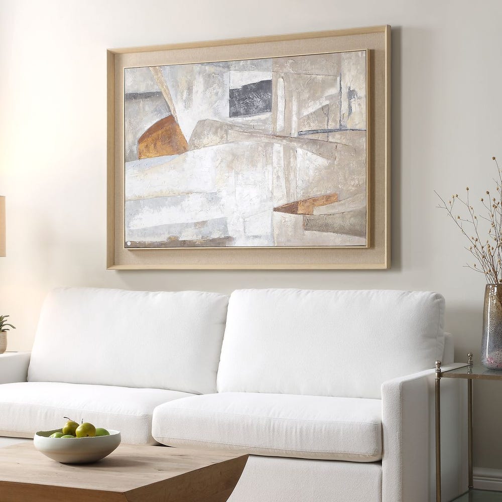 Ochre Accents 59 in. Hand Painted Canvas