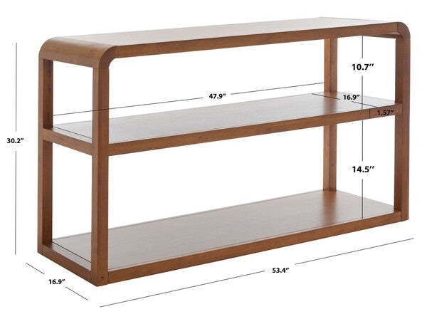 Glorie 53 in. Rubberwood Console Table - Walnut