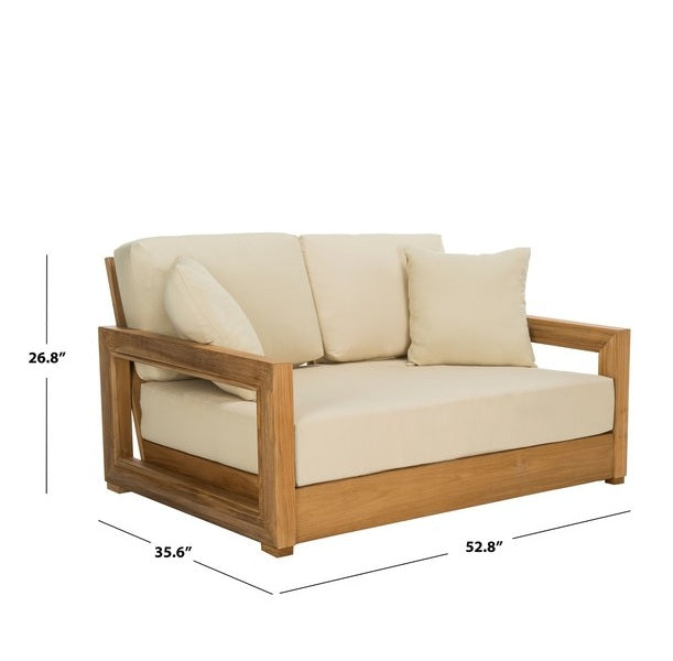 Barolo 53 in. Teak Wood Outdoor Loveseat