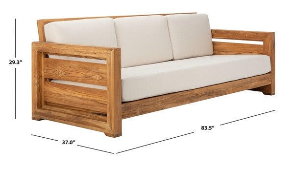 Roveto 84 in. Brazilian Teak Wood Outdoor Sofa