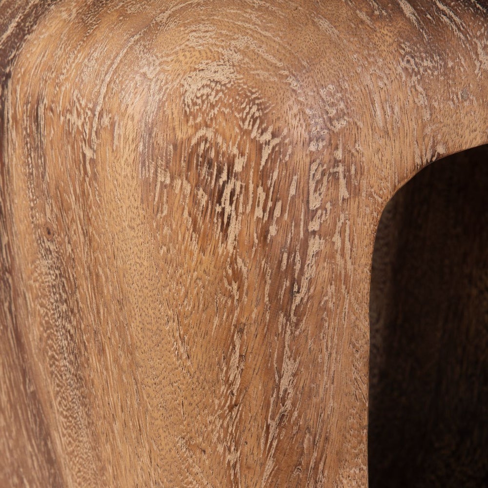 Dentro 18 in. Suar Wood Accent Table - Bleached Wash