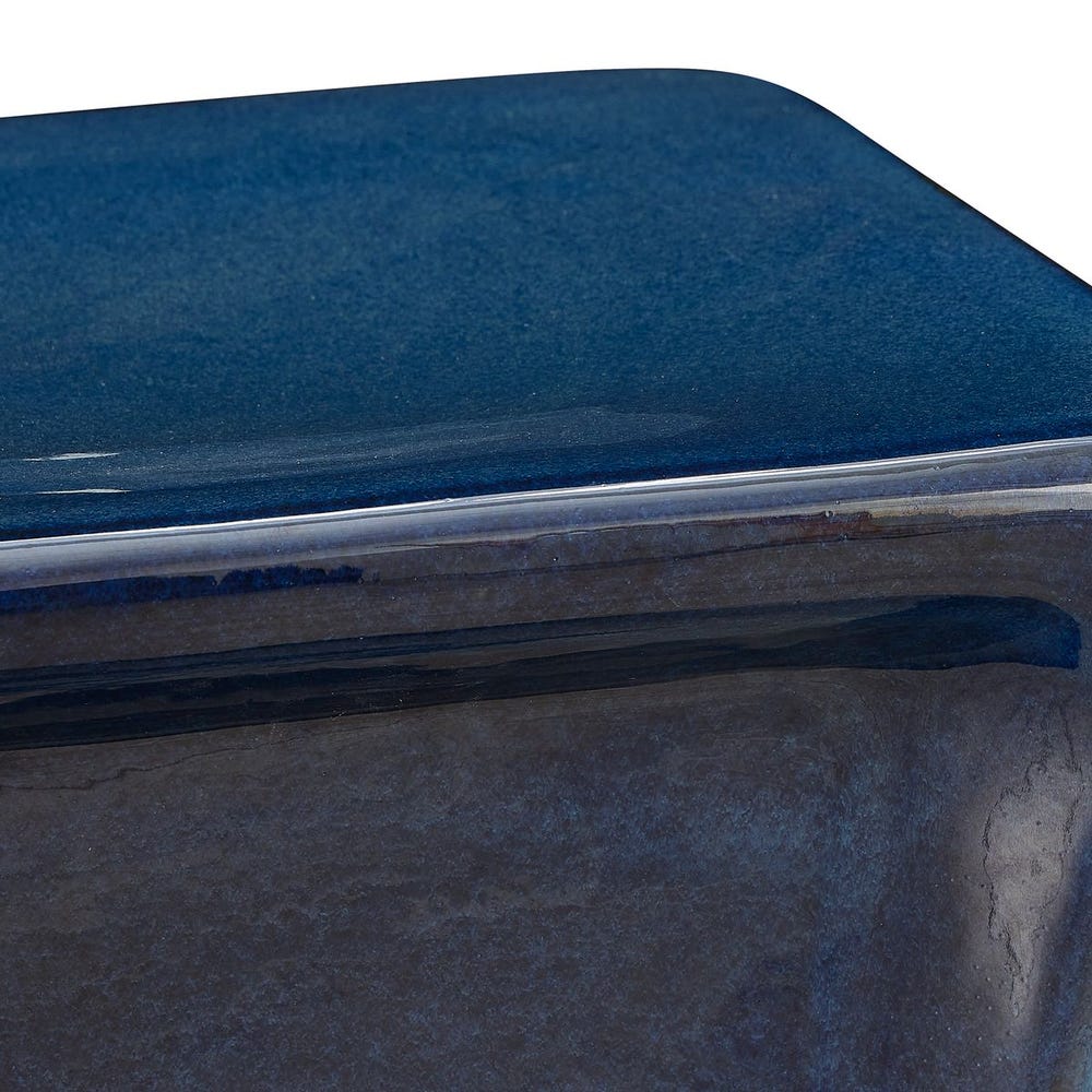 Alcide 18 in. Earthenware Outdoor Accent Table