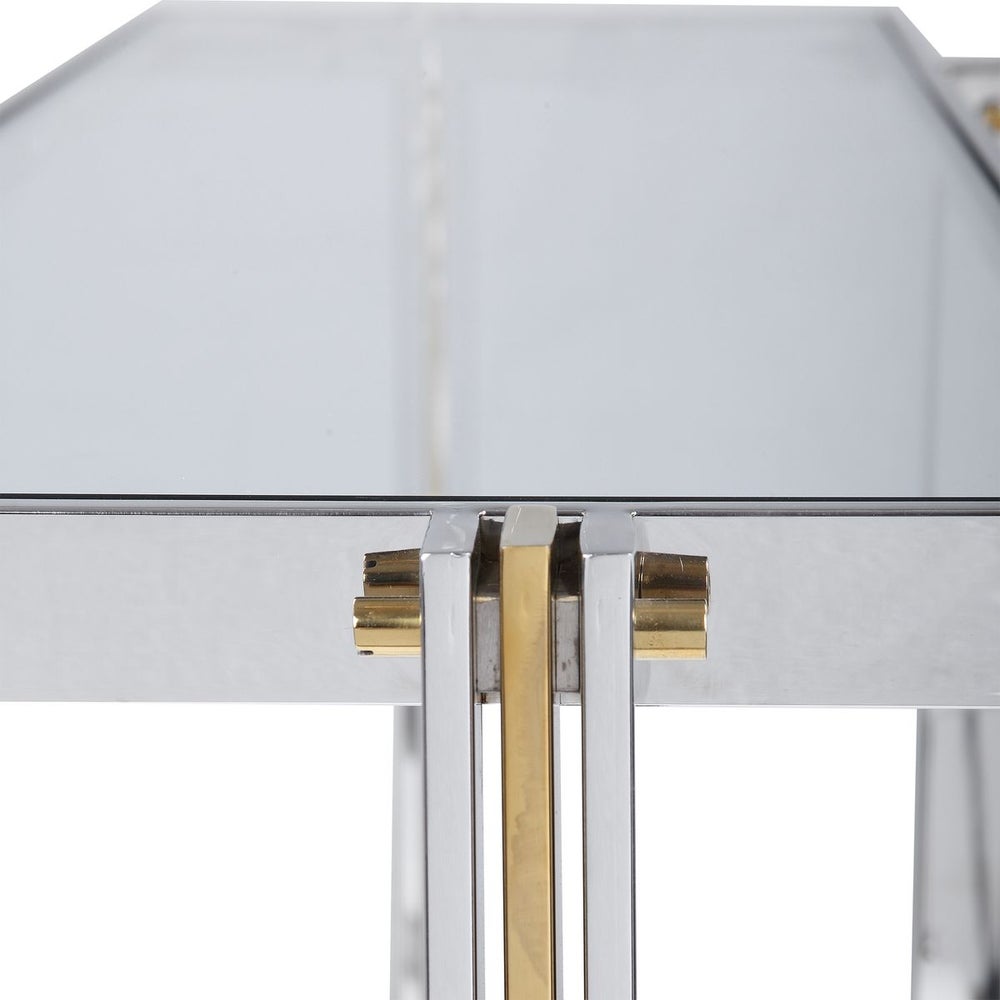 Capraia 51 in. Clear Tempered Glass Top Console Table