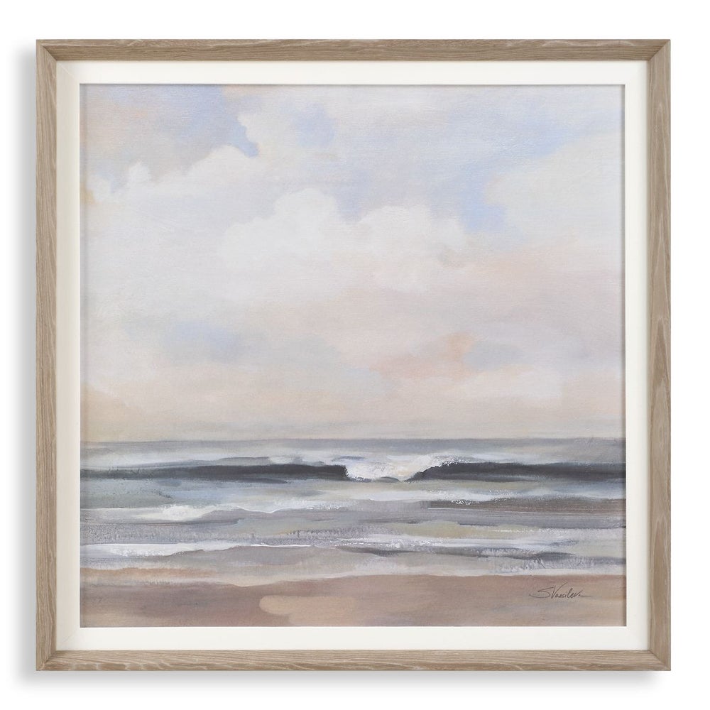 Calm Coastal Scene 41 in. Framed Print