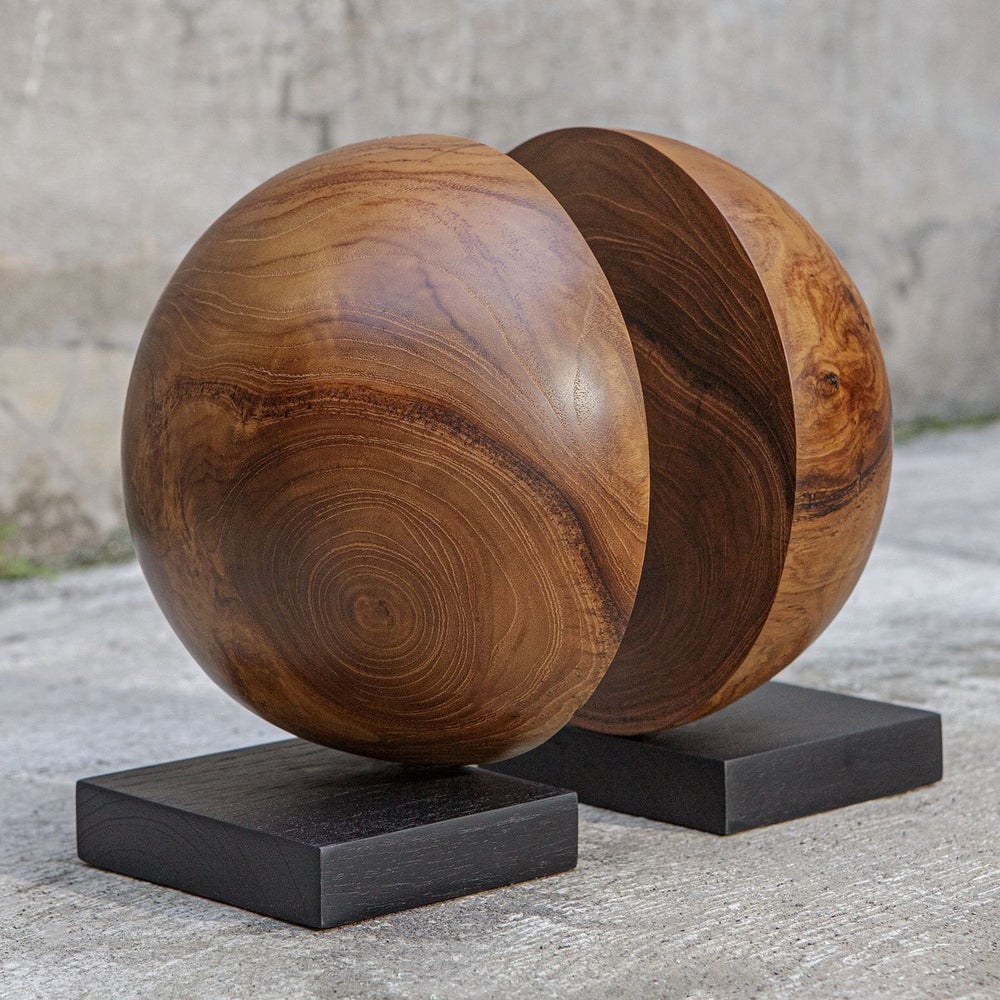 Sorrento Teak Wood Bookends - Set of 2
