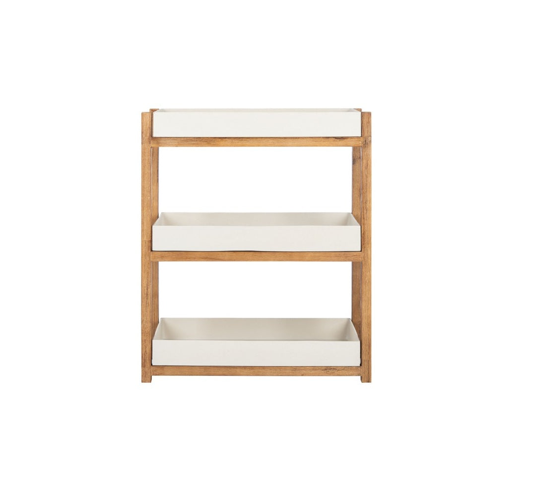 Aielli 39 in. Acacia Frame Outdoor Plant Stand