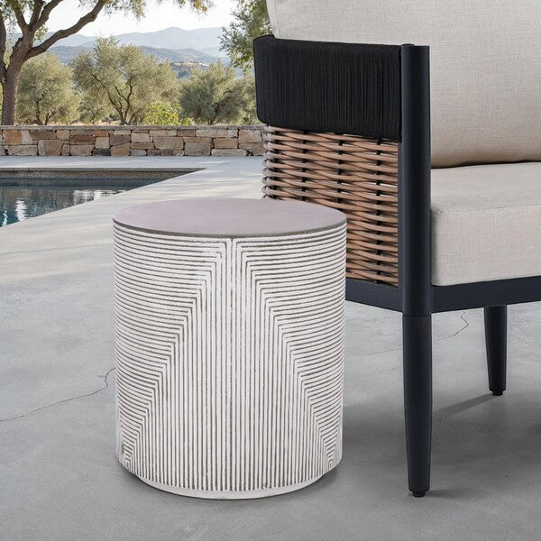 Corso 19 in. Ficonstone Outdoor Accent Table