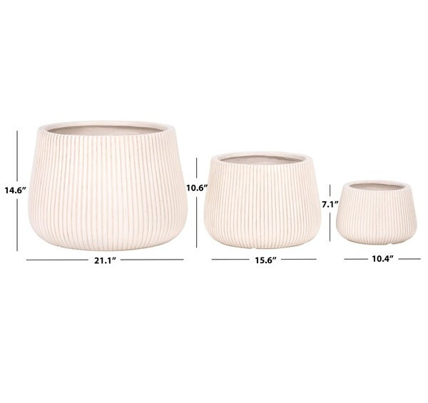 Maliseti Fiber Clay Outdoor Planter - Set of 3