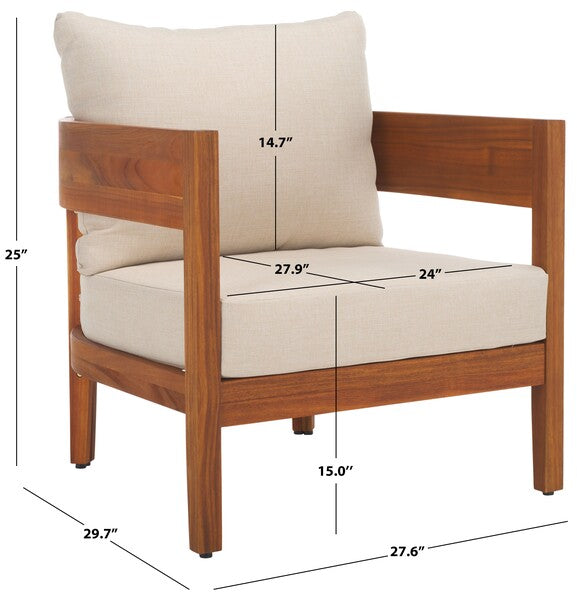 Noha Acacia Outdoor Wood Accent Chair - Set of 2