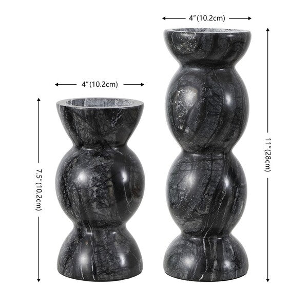 Caerano Marble Candle Holder - Set of 2