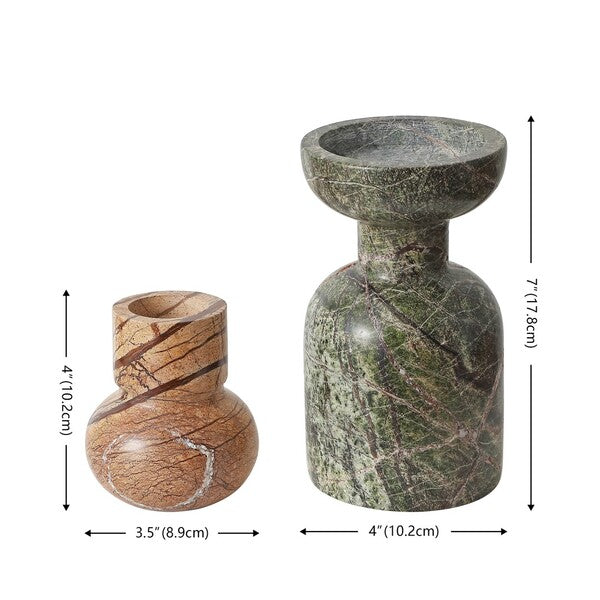 Grotte Marble Candle Holder - Set of 2