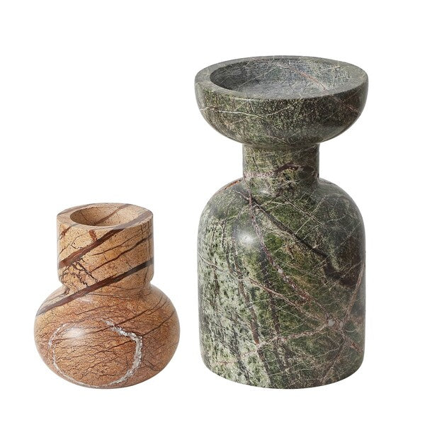 Grotte Marble Candle Holder - Set of 2