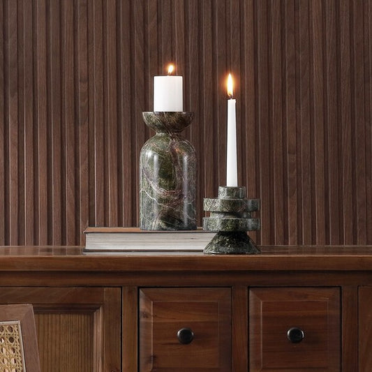 Discesa Marble Candle Holder - Set of 2