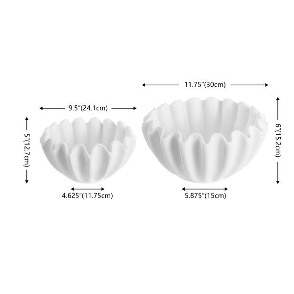 Piovega Ceramic Ruffle Bowl - Set of 2