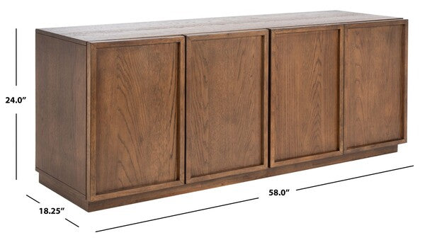 Pozzolo 58 in. Oak Veneer Media Stand