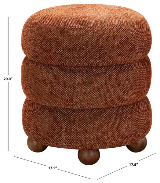 Peretola Round Channel Tufted Ottoman