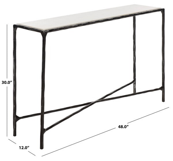 Torinese 48 in. Marble Top Console Table - Black