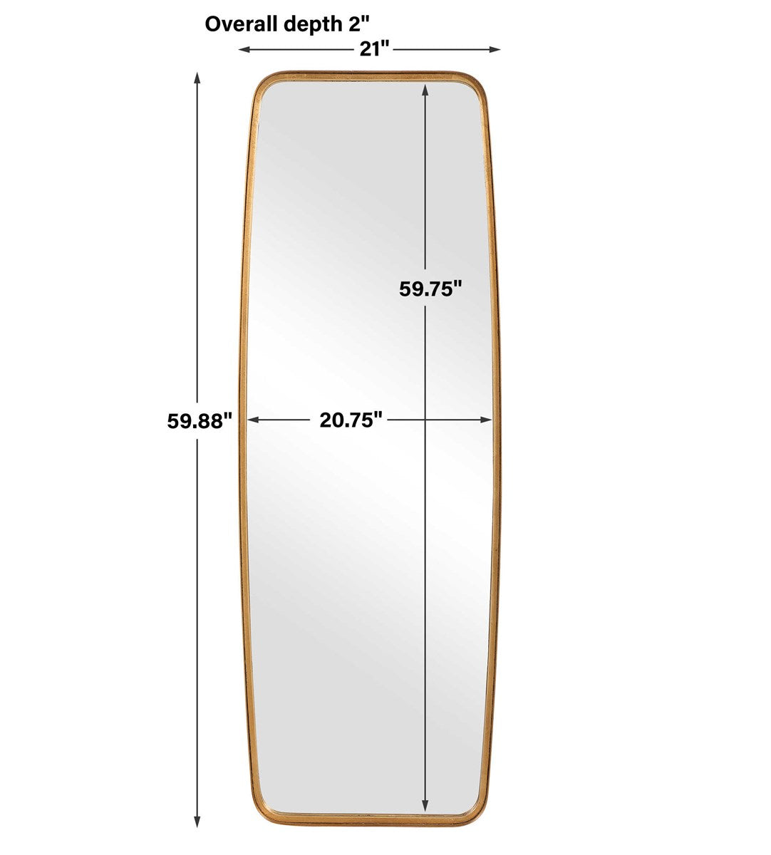 Irpino 60 in. Mirror - Gold Leaf