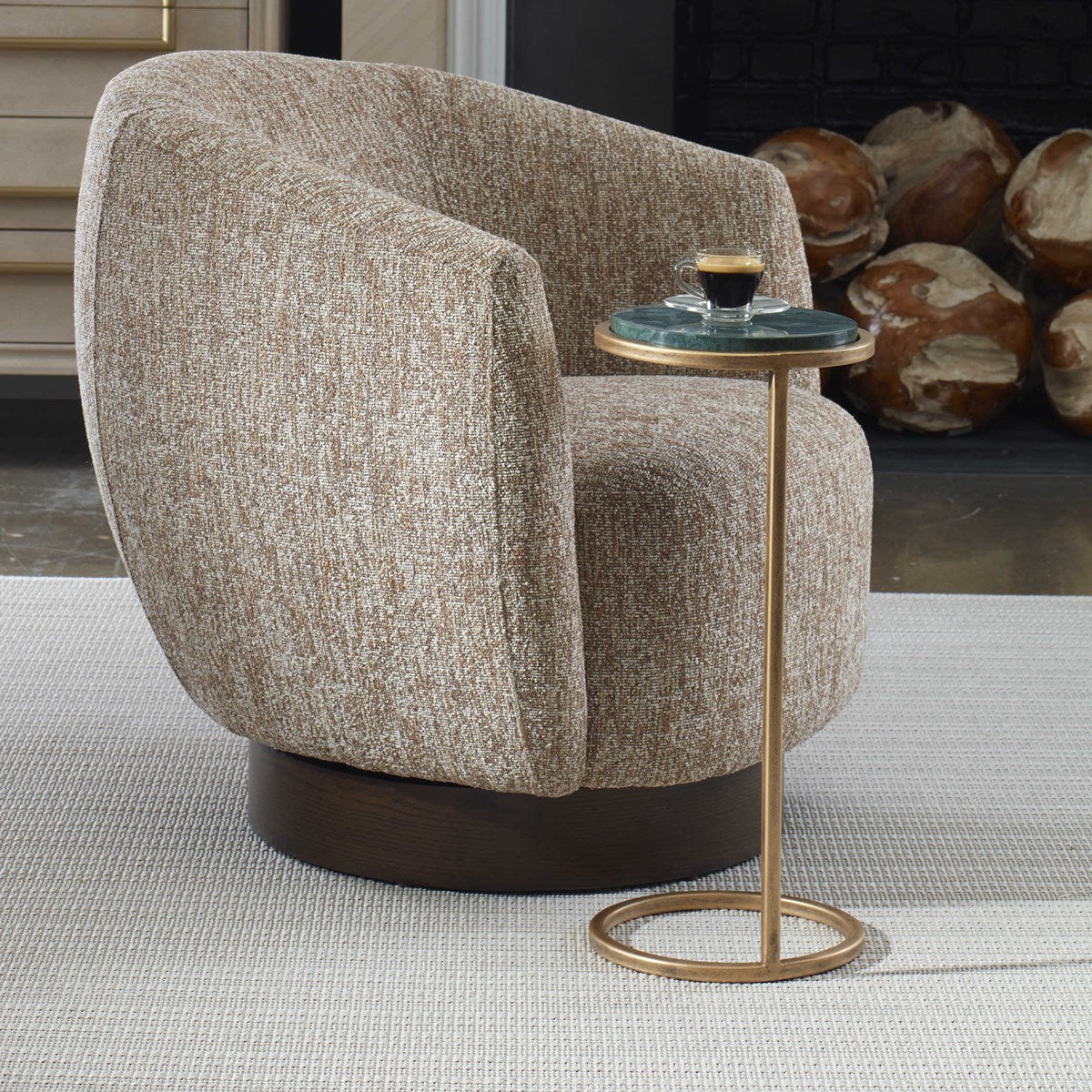 Naturns 24 in. Marble Top Accent Table