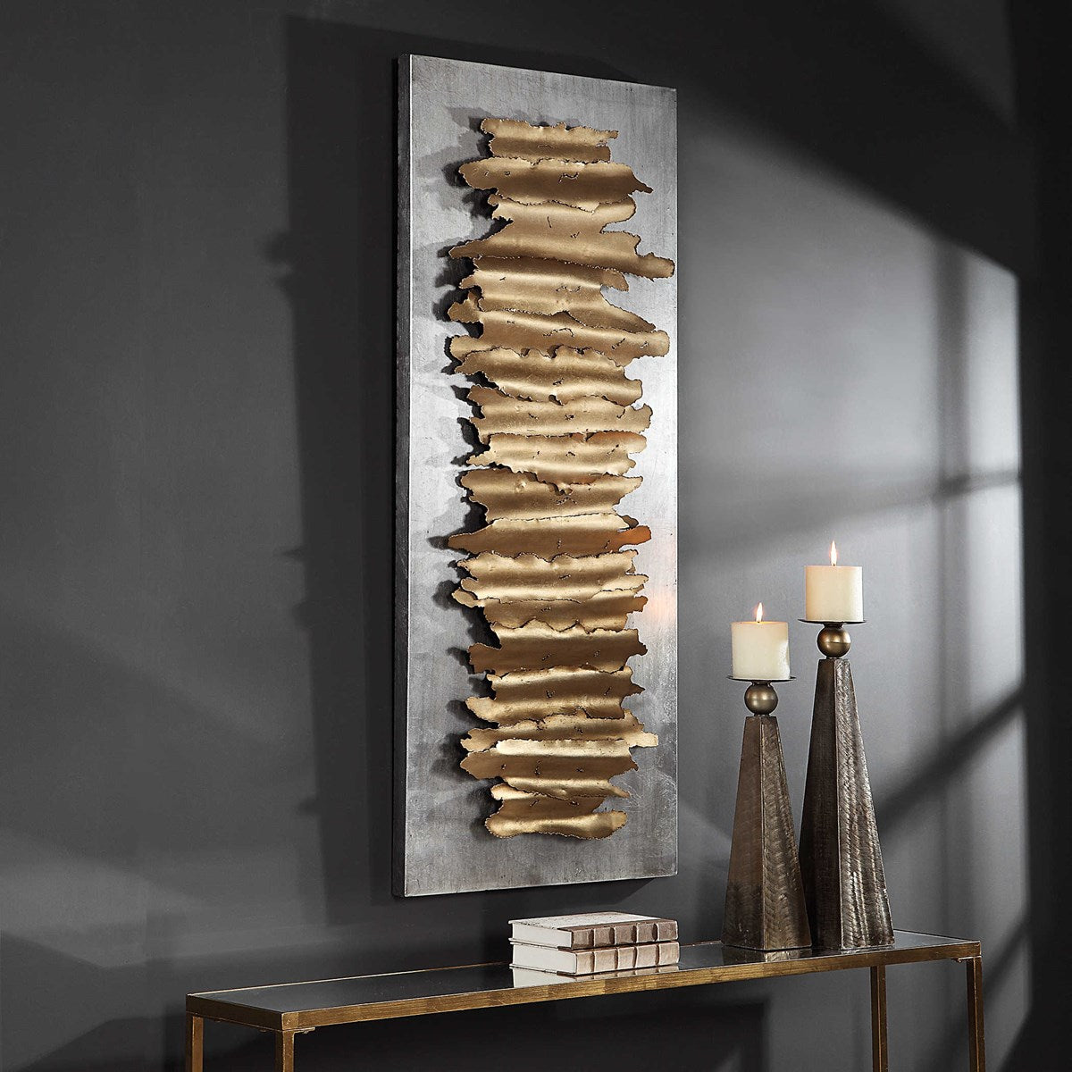 Iron Waves 55 in. Wall Decor - Silver