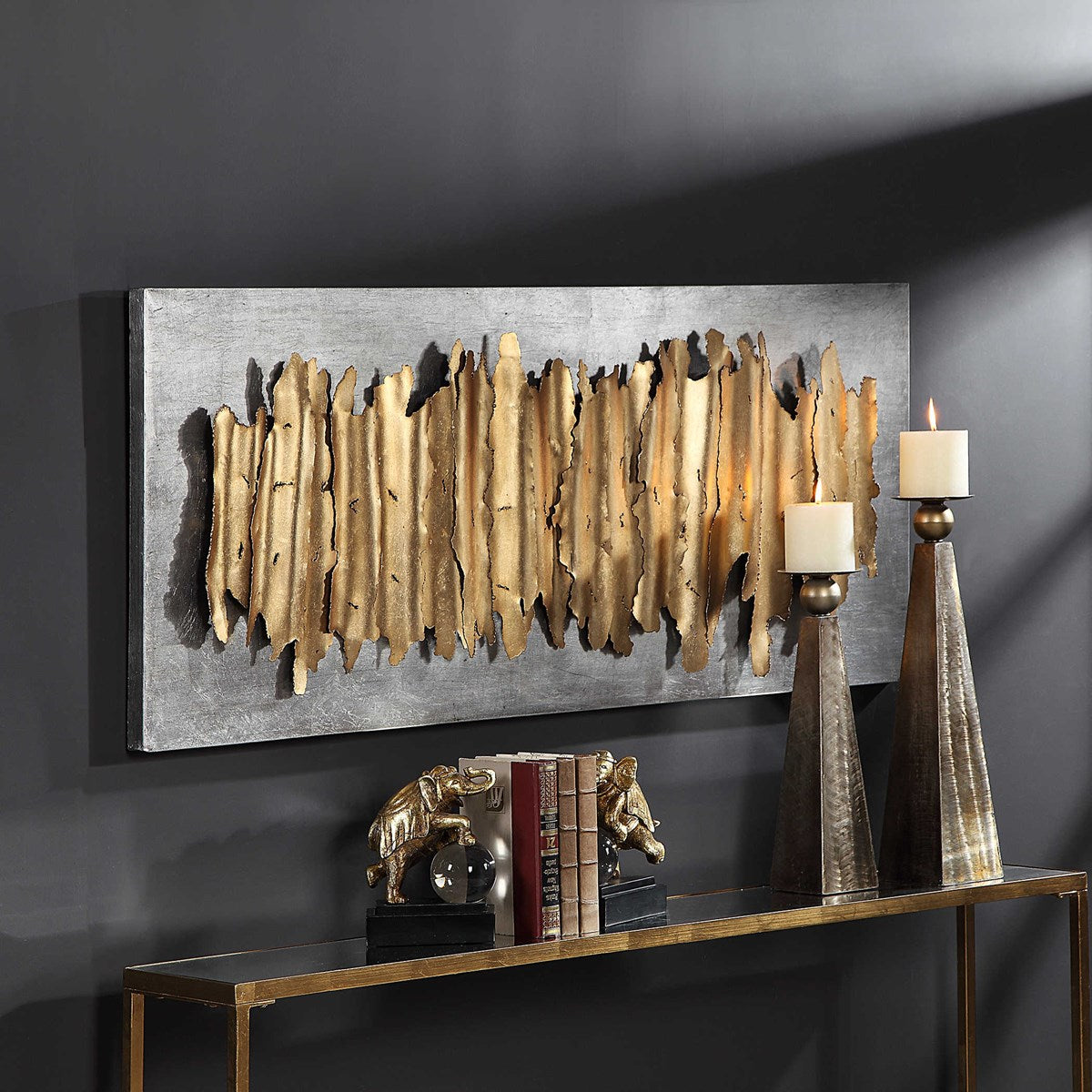 Iron Waves 55 in. Wall Decor - Silver