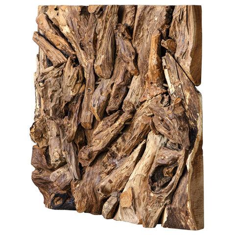 Teak Branches 24 in. Wall Decor - Natural
