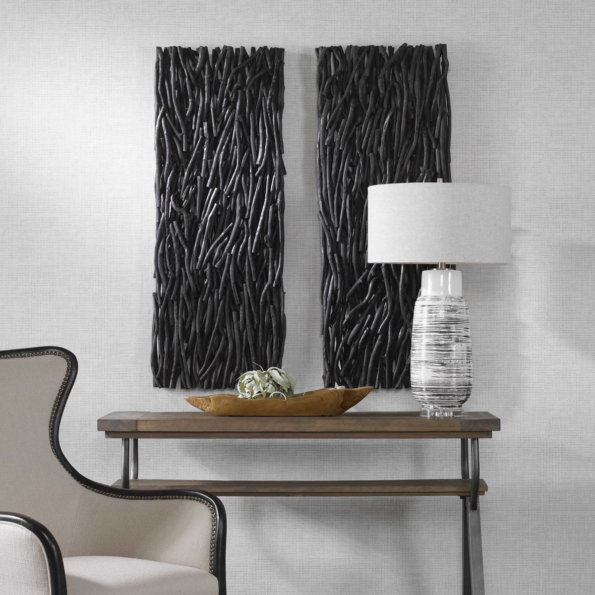 Balanced Teak 49 in. Wood Wall Decor - One Each