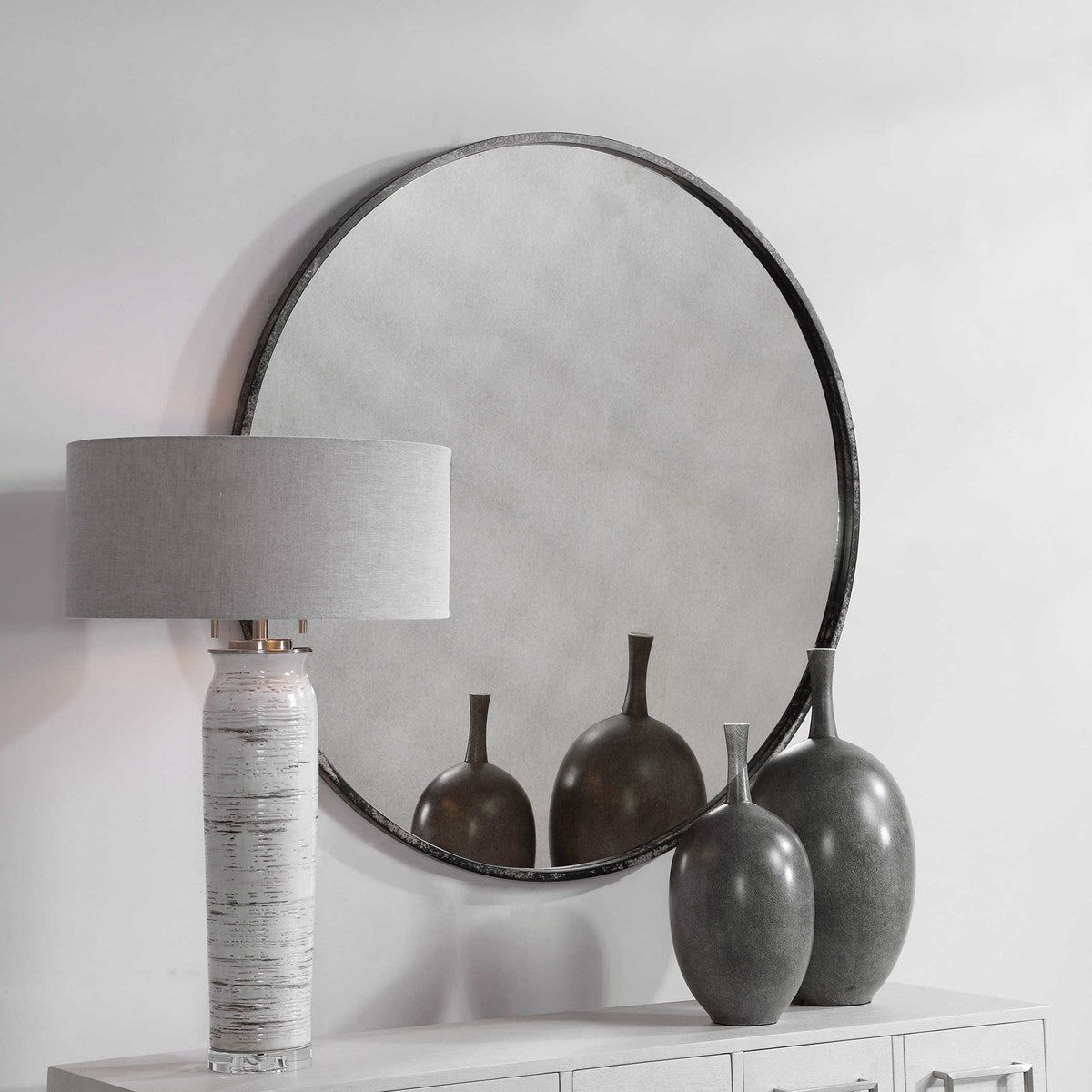 Jaxon 43 in. Antique Round Mirror
