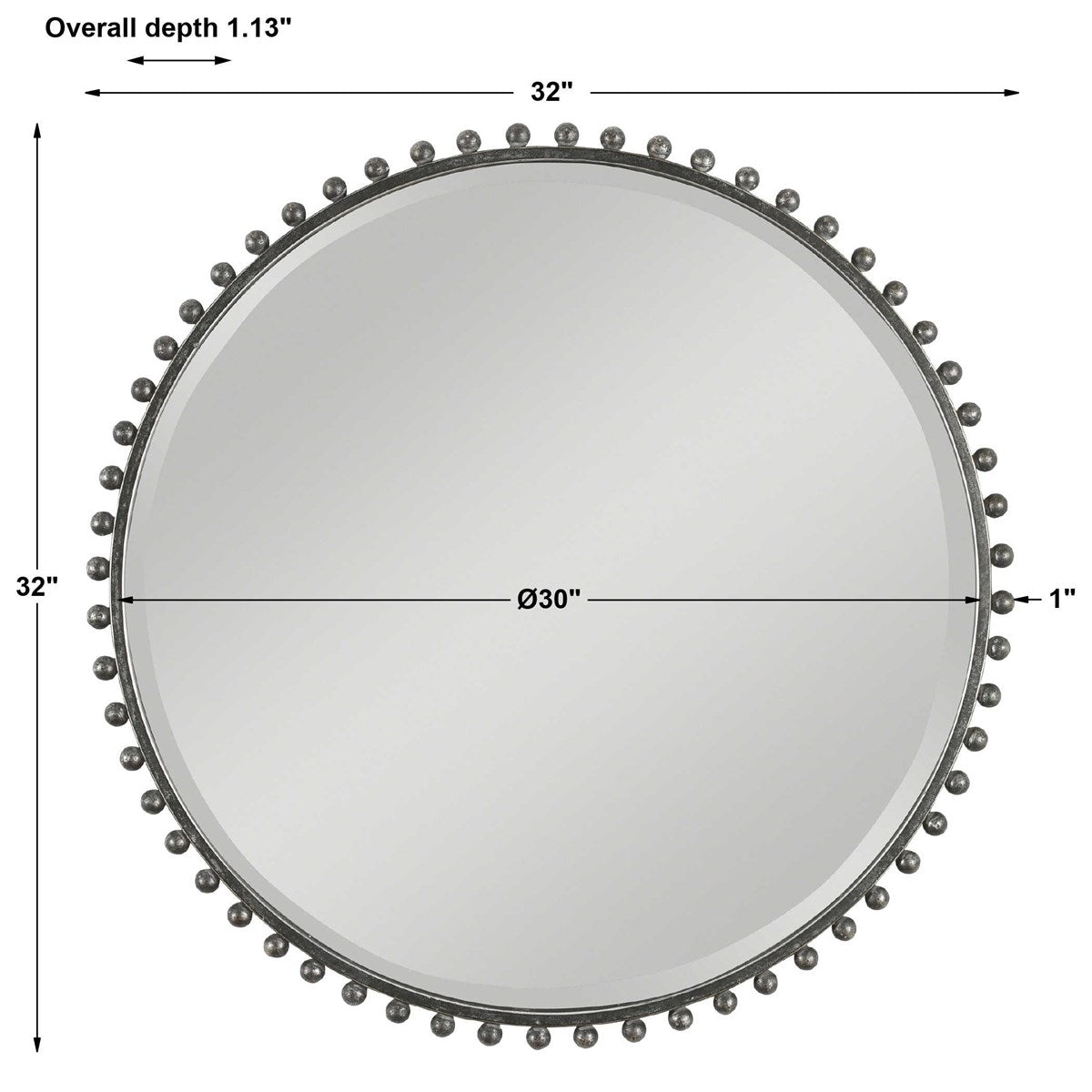 Knox 32 in. Round Mirror