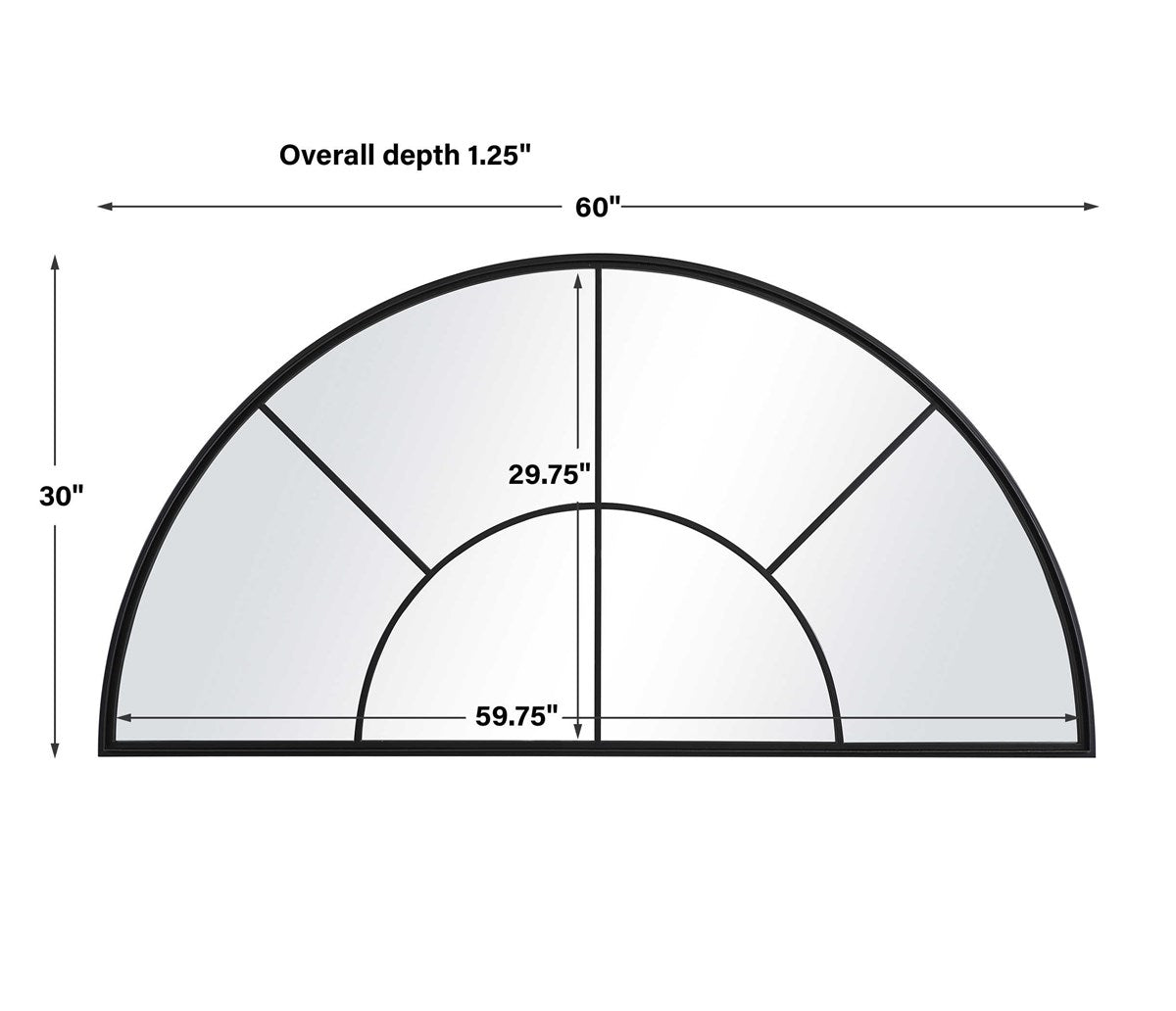 Curved 60 in. Arch Mirror
