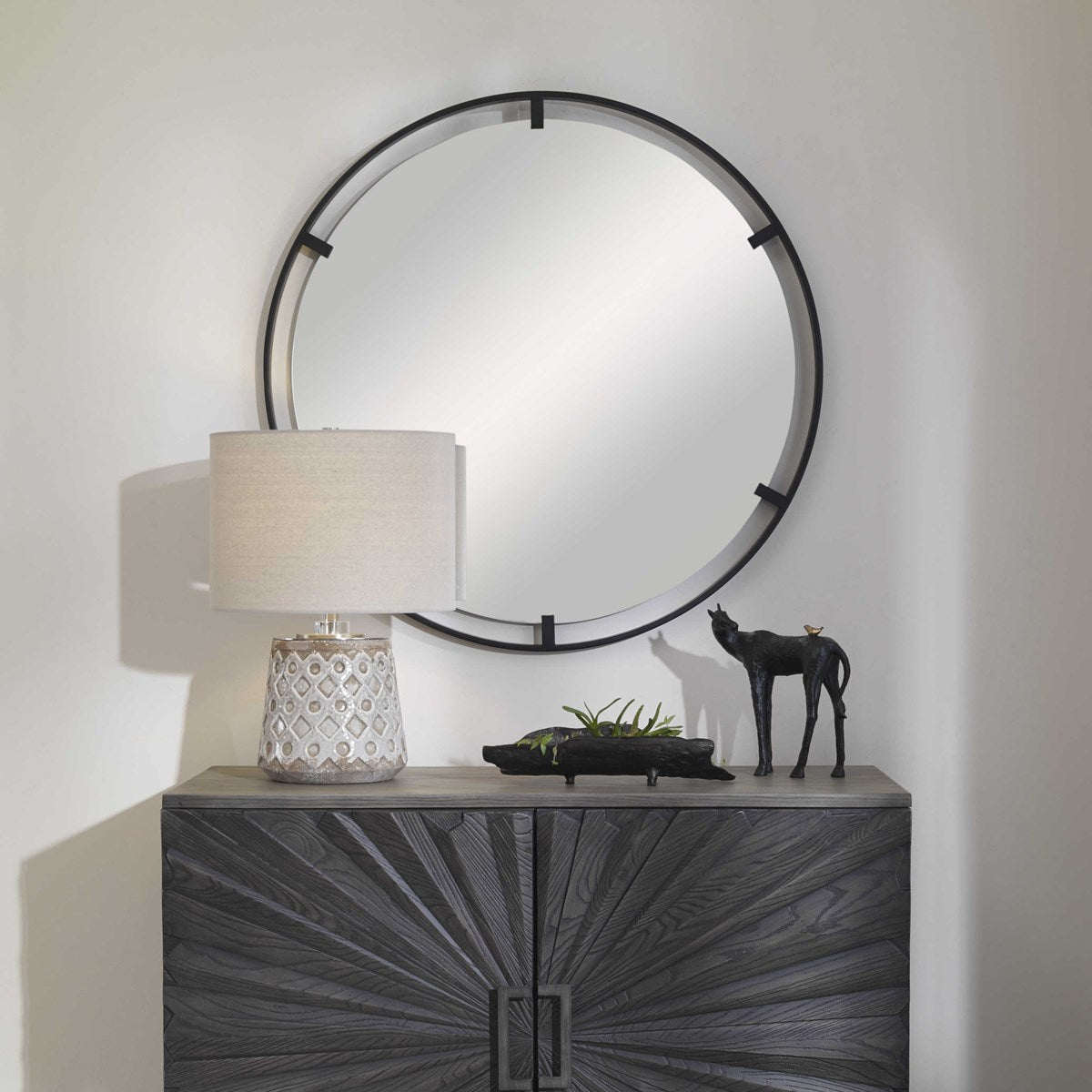 Brin 34 in. Round Mirror