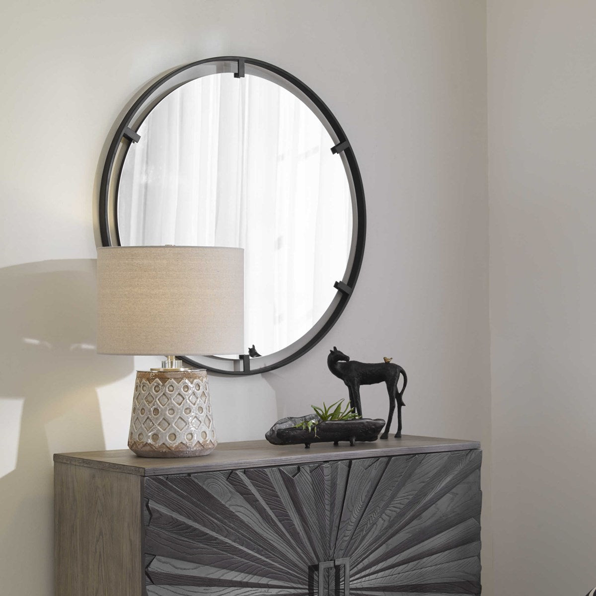 Brin 34 in. Round Mirror