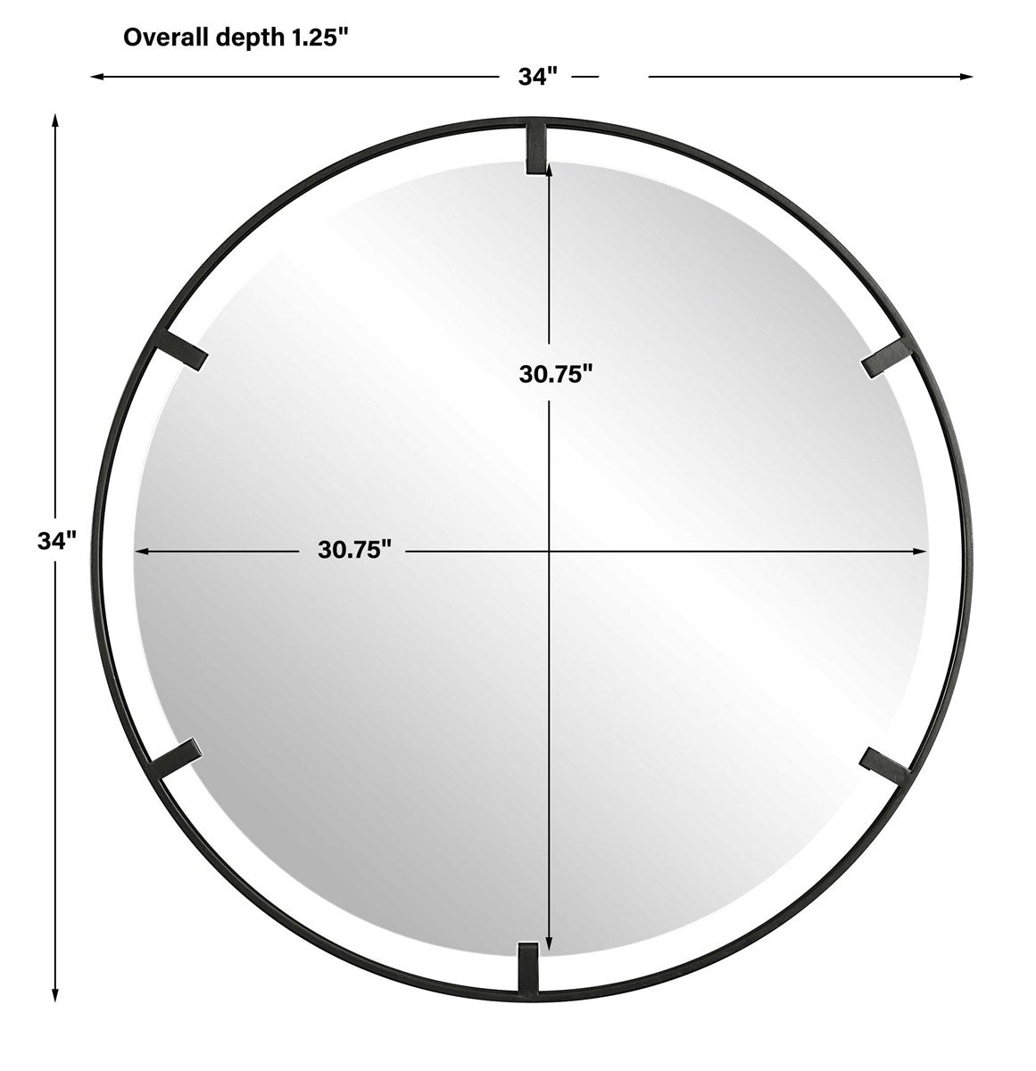 Brin 34 in. Round Mirror