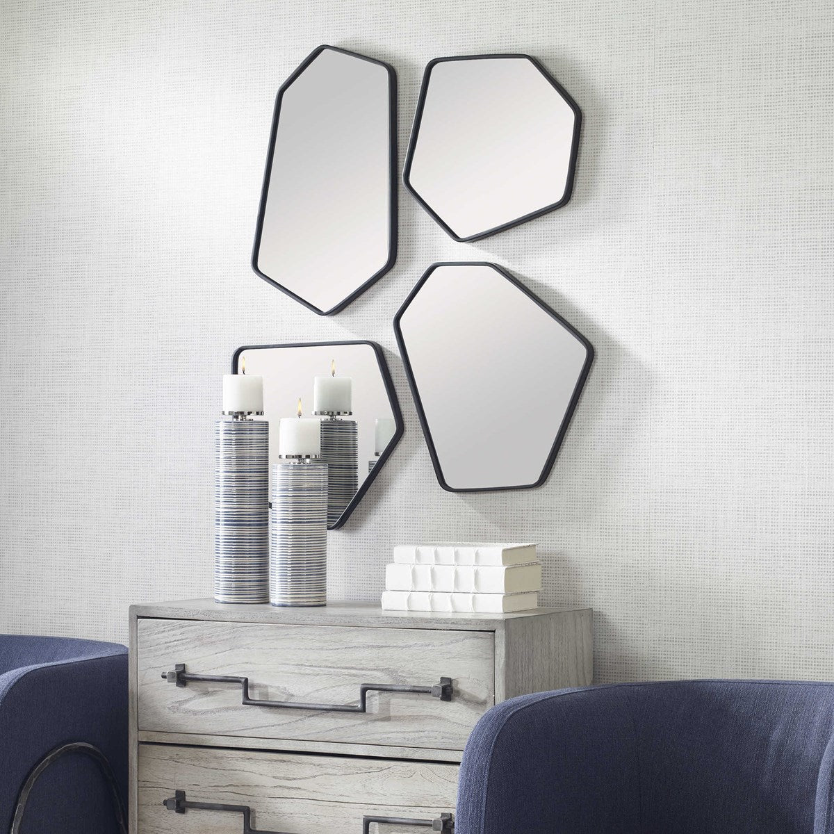Nouvel 20 in. Black Mirrors - Set of 4