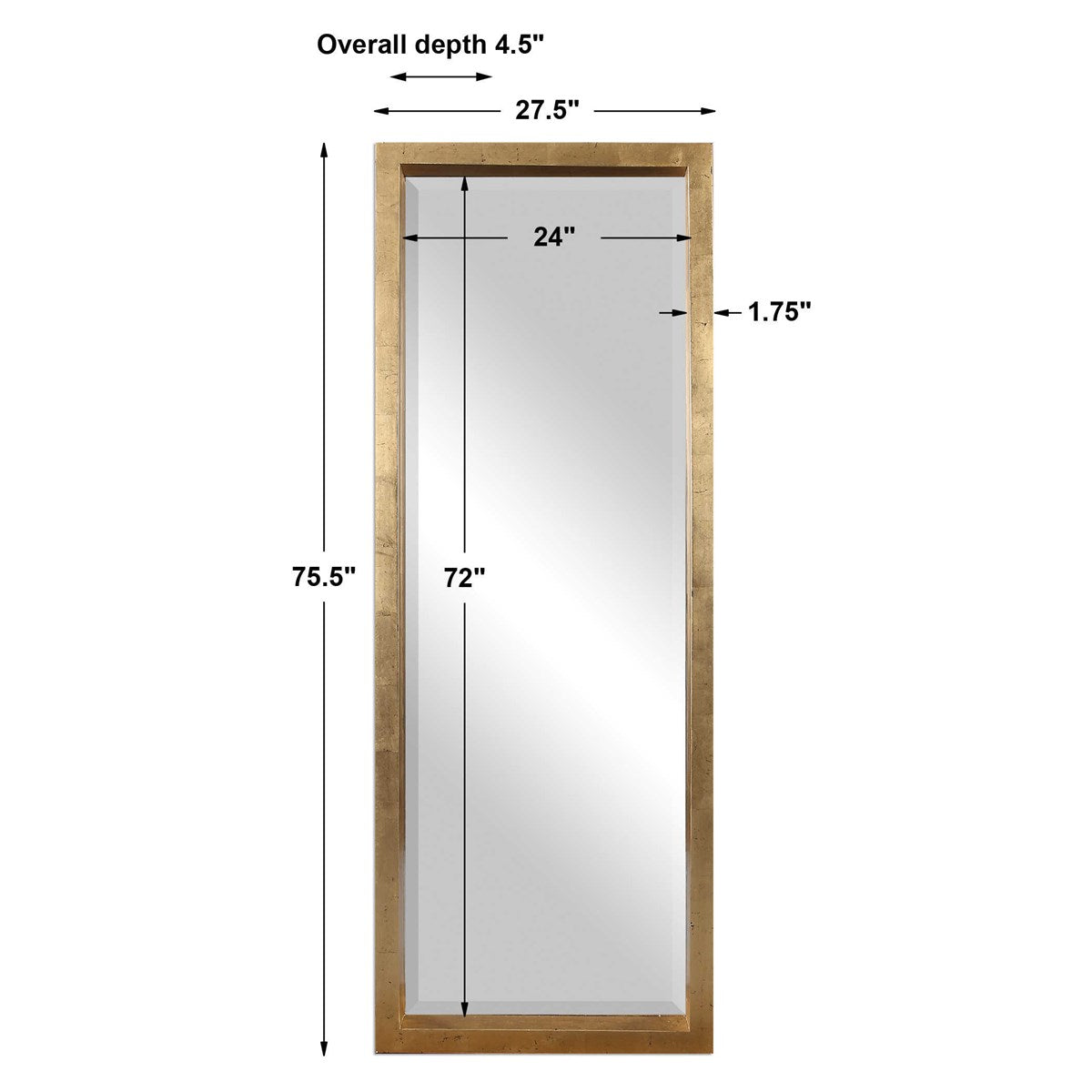 Allegra Oversized 76 in. Gold Mirror