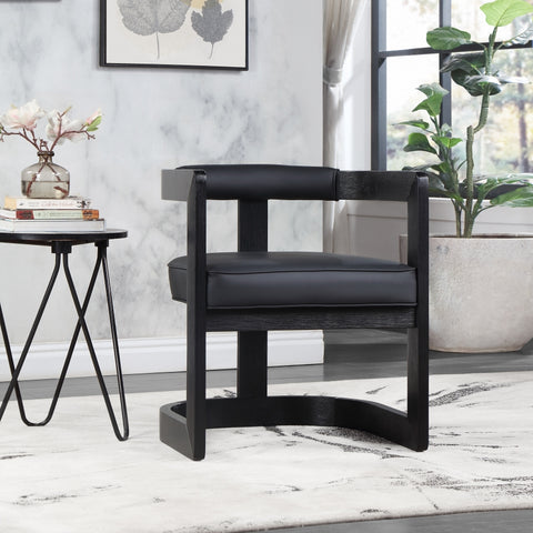 Antica Faux Leather Dining Chair - Black