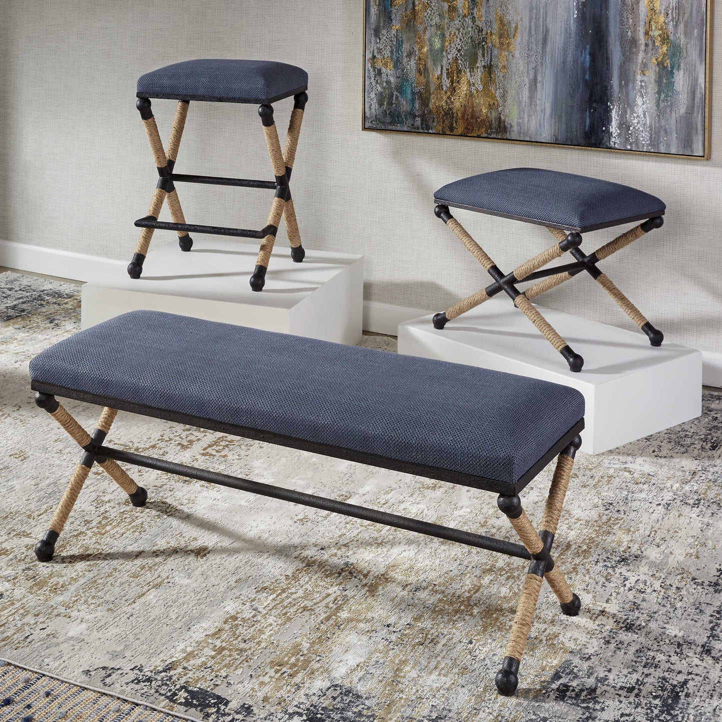 Navy Blue Bench