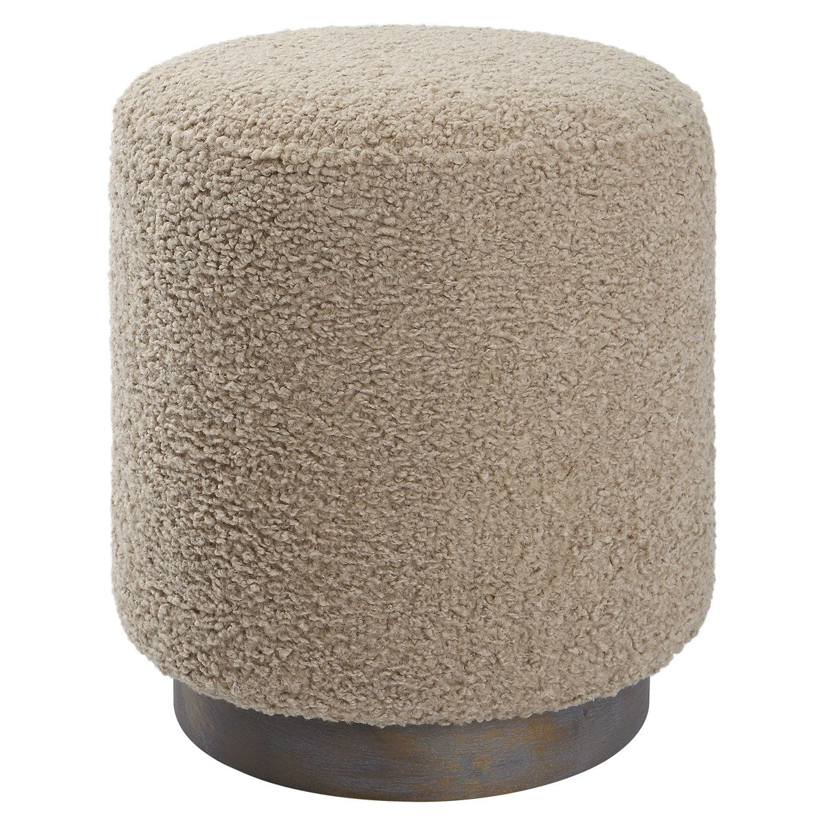 Eugenia Plush Ottoman - Latte