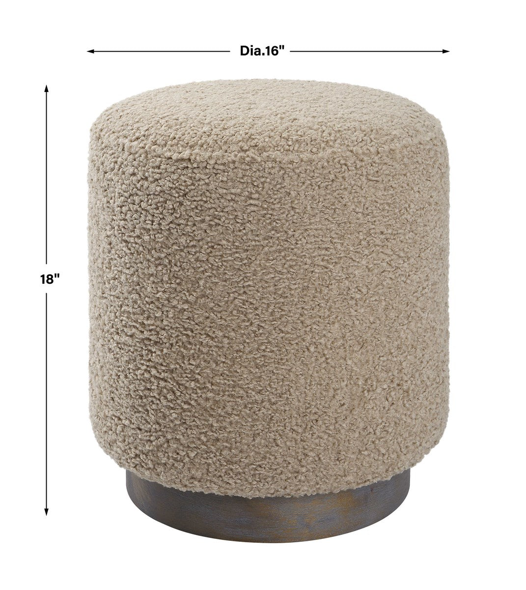 Eugenia Plush Ottoman - Latte