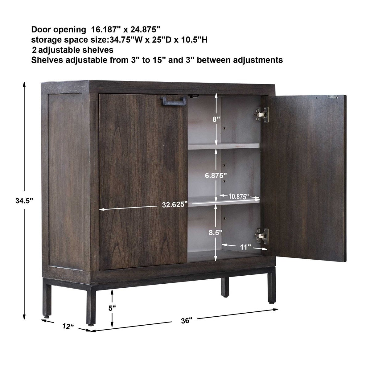 Paris 2 Door 36 in. Cabinet