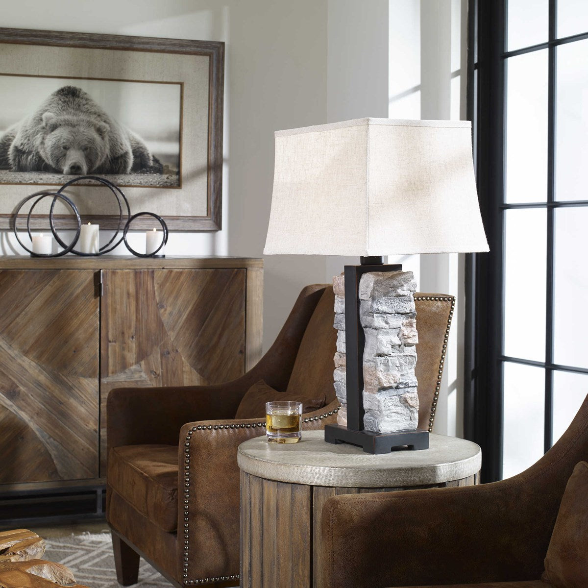 Stacked Stone 18 in. Table Lamp