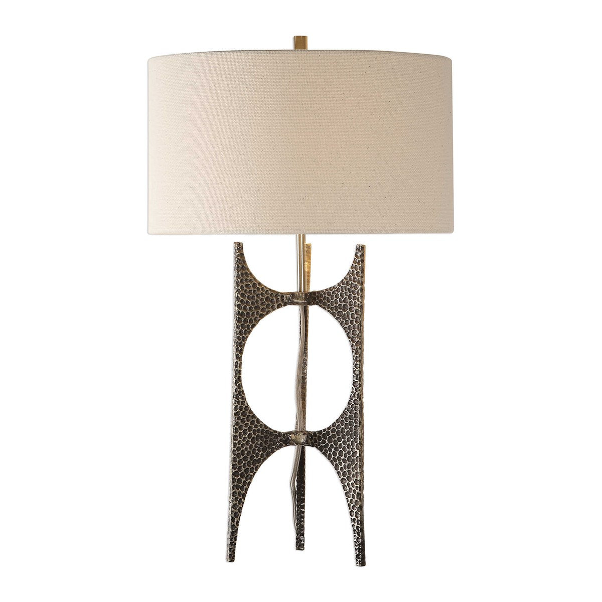 Felicio 27 in. Cast Iron Hammered Table Lamp