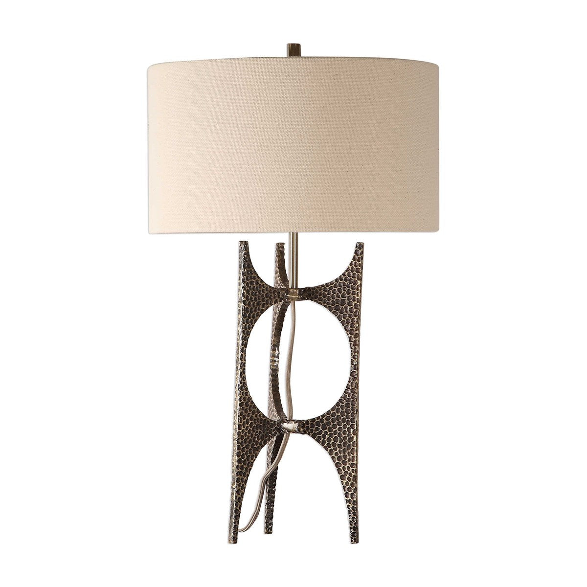 Felicio 27 in. Cast Iron Hammered Table Lamp