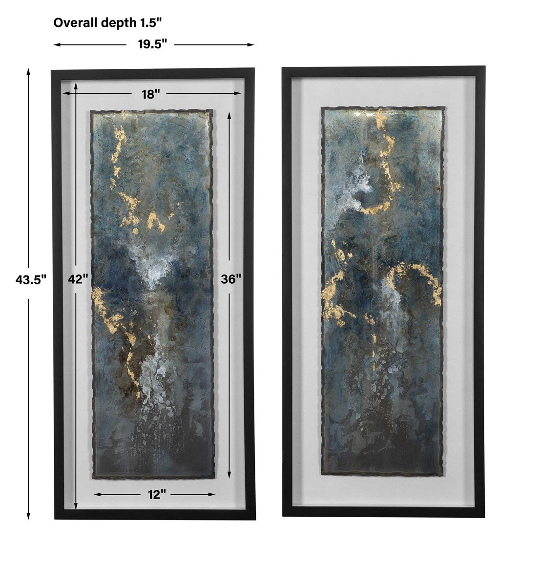 Glistering Stone 44 in. Framed Prints - Set of 2