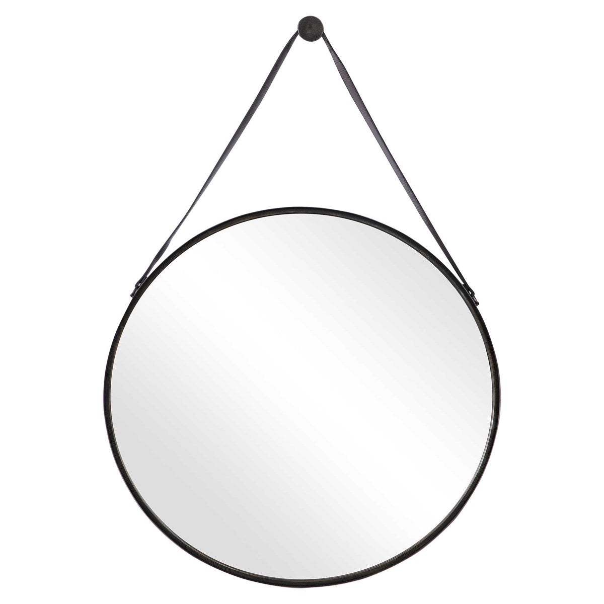 Gian 30 in. Leather Strap Mirror
