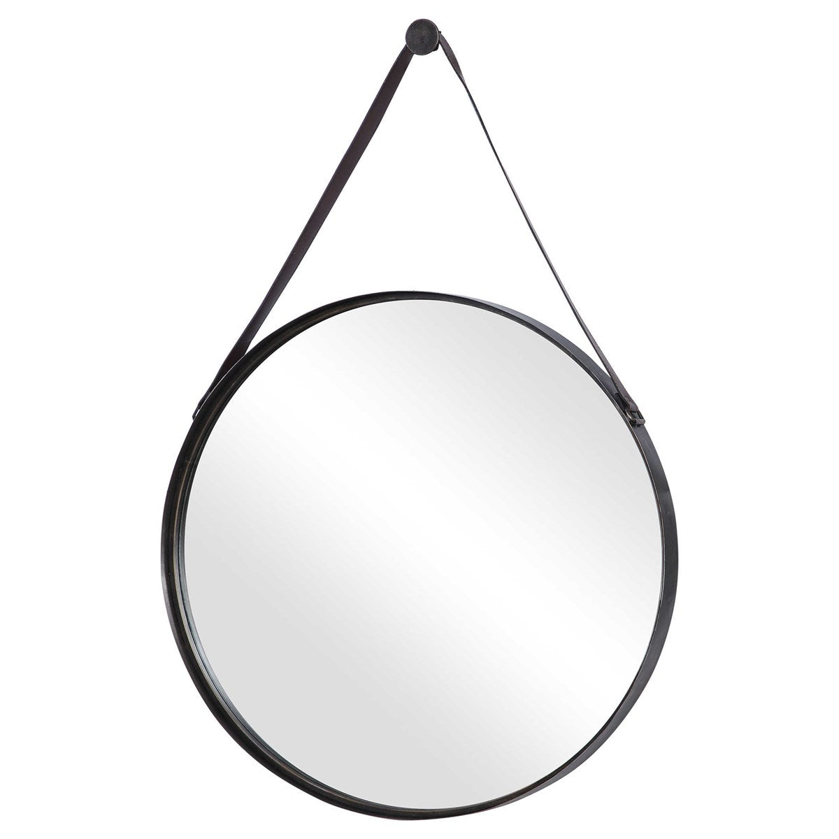Gian 30 in. Leather Strap Mirror