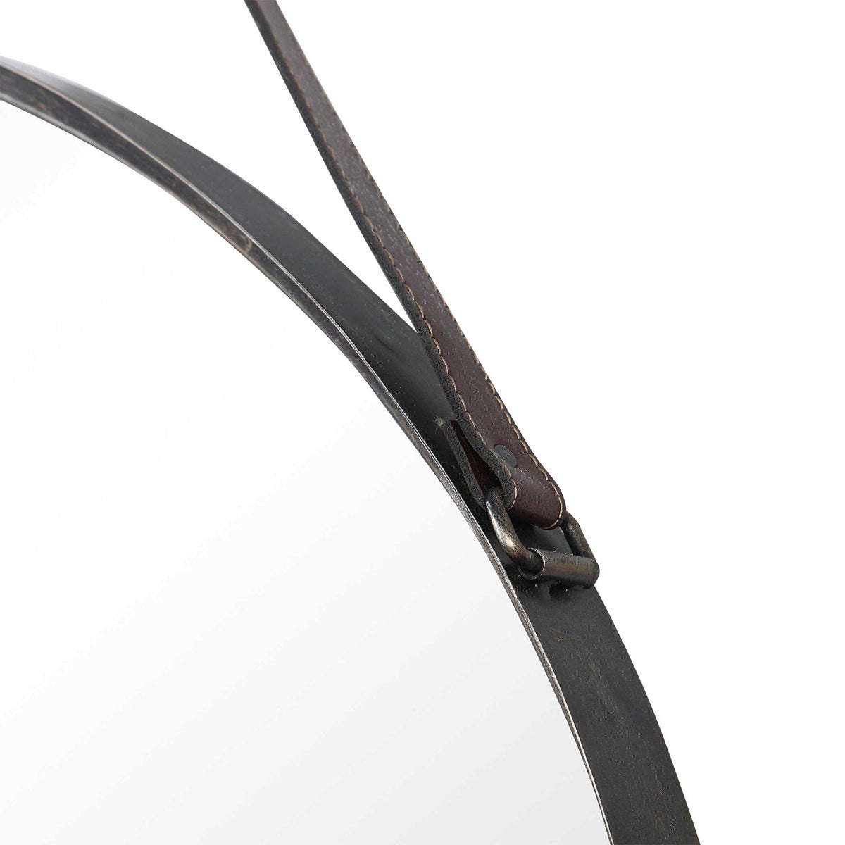 Gian 30 in. Leather Strap Mirror