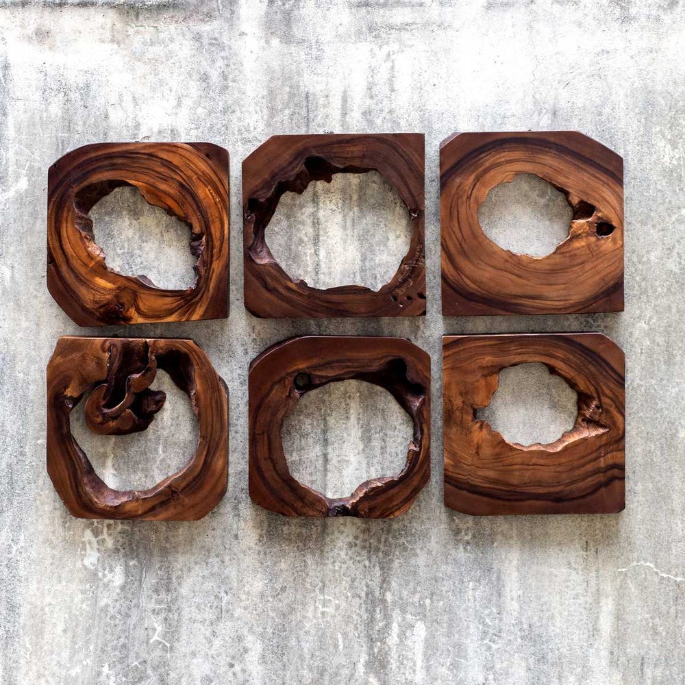 Caprera Suar Wood Wall Decor - Set of 6